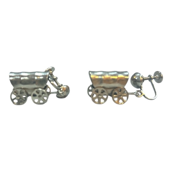 Jewelry - Silver and Gold Wagon Earrings